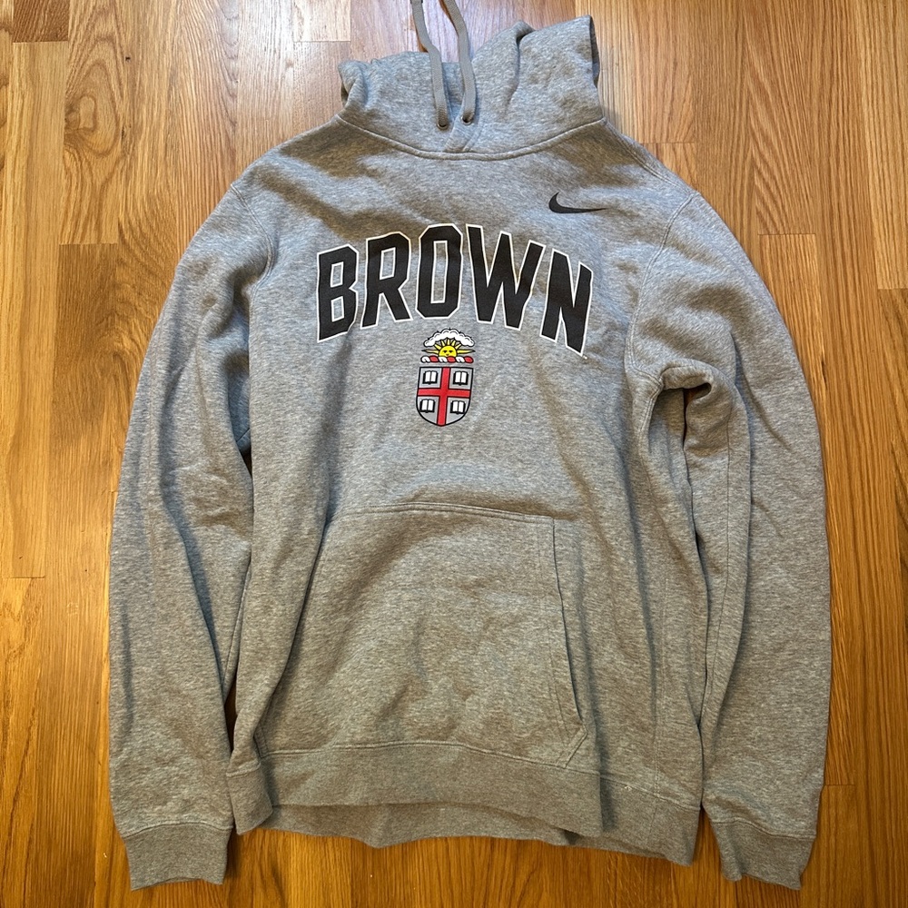 Nike Gray Men's Hoodie with Brown University Logo